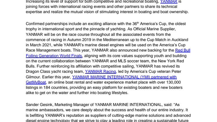 YANMAR Invests in Future of Marine Industry