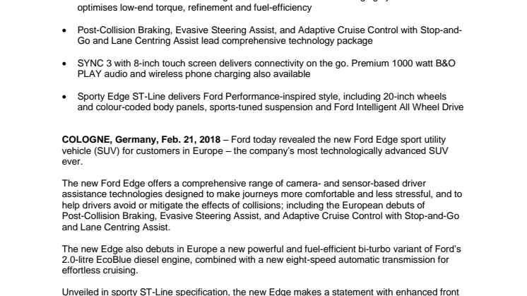 Ny Ford Edge SUV - fuld version (engelsk)
