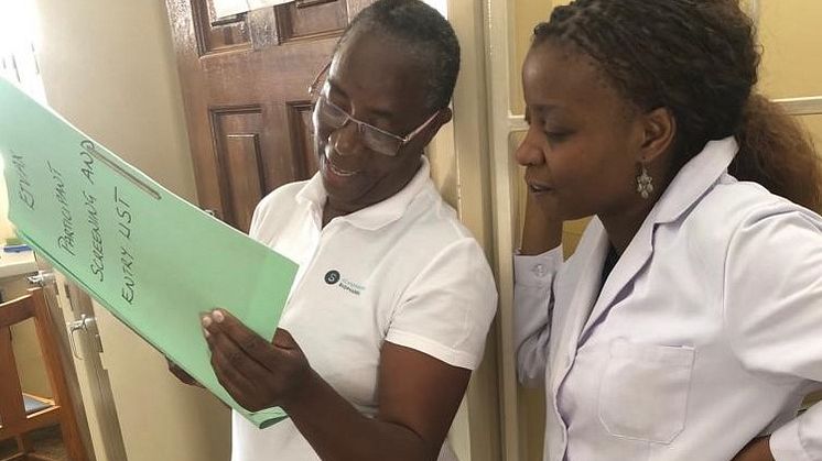 From left to right: Study co-ordinator Bupe Sichalwe and site co-principal investigator Dr Nsofwa Sukwa
