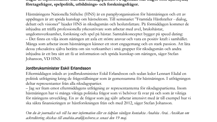 Politikerträff med hästnäringen