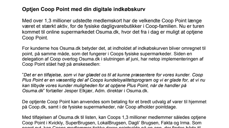 Optjen Coop Point med din digitale indkøbskurv