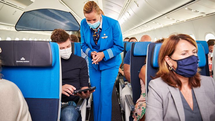 Crew and passengers onboard KLM