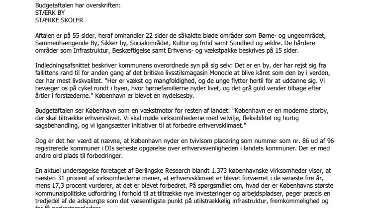 Notat København og trafikken