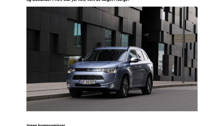 Salgssuksess for avgiftsvinneren Mitsubishi Outlander Plug-In Hybrid