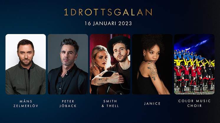 Peter Jöback, Janice, Smith & Thell, Måns Zelmerlöw och Color Music Choir klara för Idrottsgalan 2023