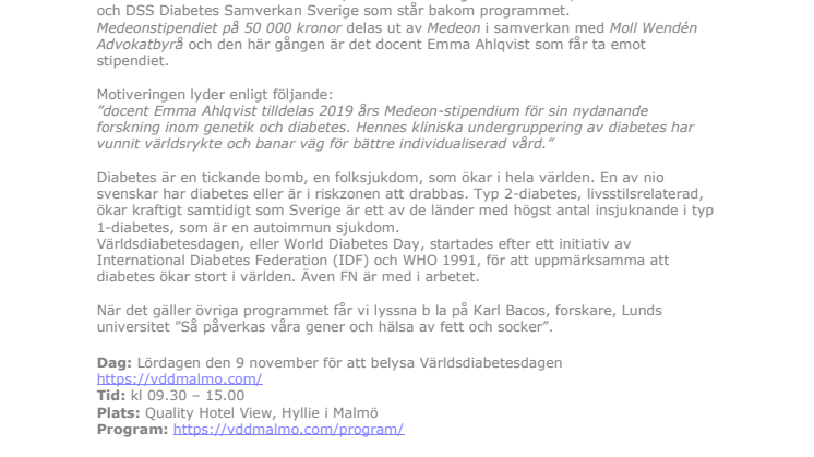 Medeon-stipendiet på 50 000 kronor tilldelas docent Emma Ahlqvist på LUDC 