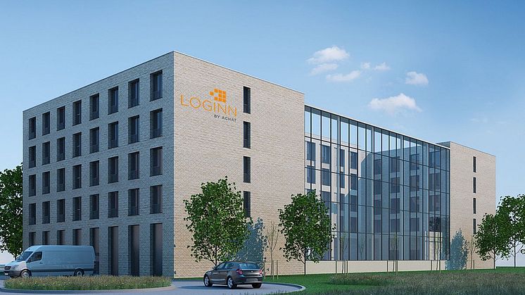 Geplante Außenansicht des LOGINN by ACHAT-Hotels an der Leipziger Messe