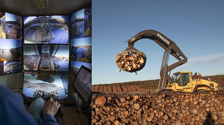 Setup för fjärrstyrning av Volvo L180H Höglyft