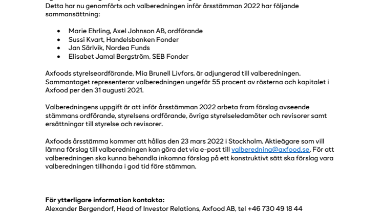 Valberedning inför Axfoods årsstämma 2022.pdf