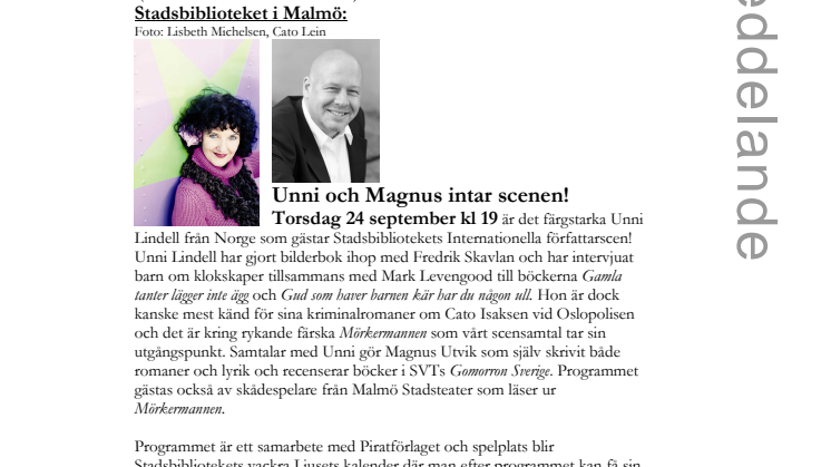 Stadsbiblioteket i Malmö: Unni och Magnus intar scenen!