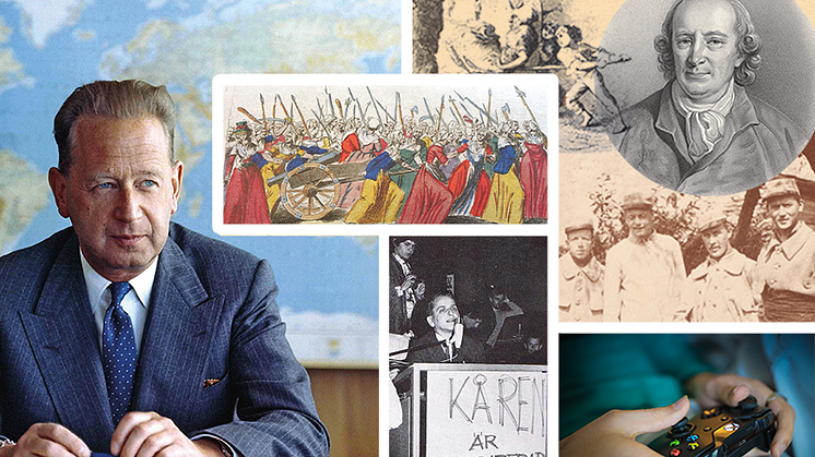 Allt det här är KB – och allt det här vill vi berätta om i höst! Dag Hammarskjöld, revolutionsgrafik, svenska folksagor, Carl Christoffer Gjörwell och mycket mer.