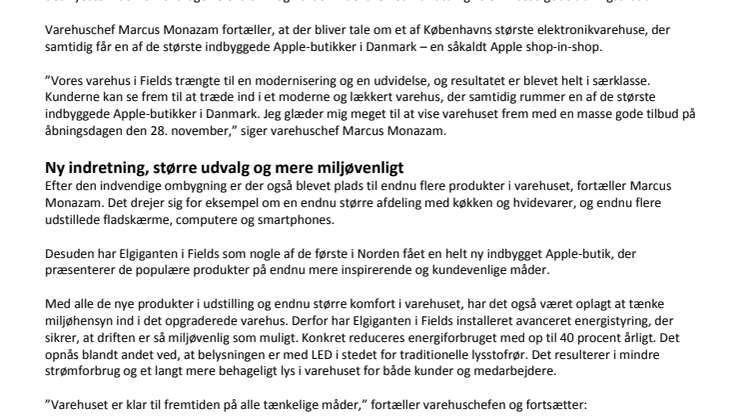 Elgiganten i Fields genåbner med kæmpefest