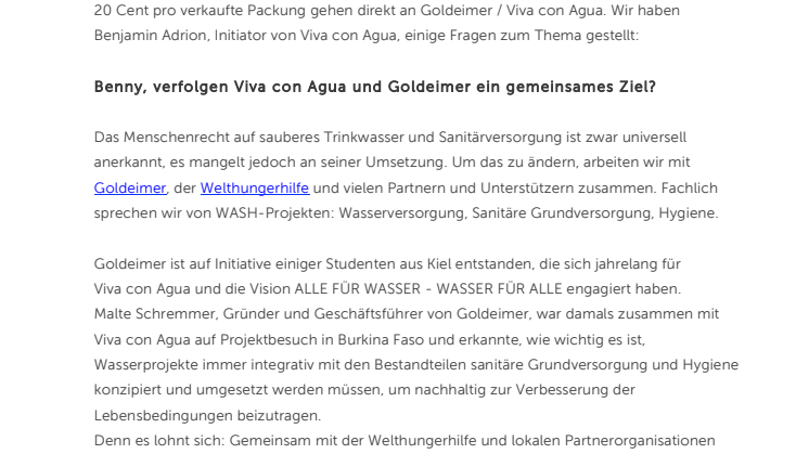 Auf ein Wasser mit Benny Adrion: Kult von der Rolle - Goldeimer Klopapier by Viva con Agua