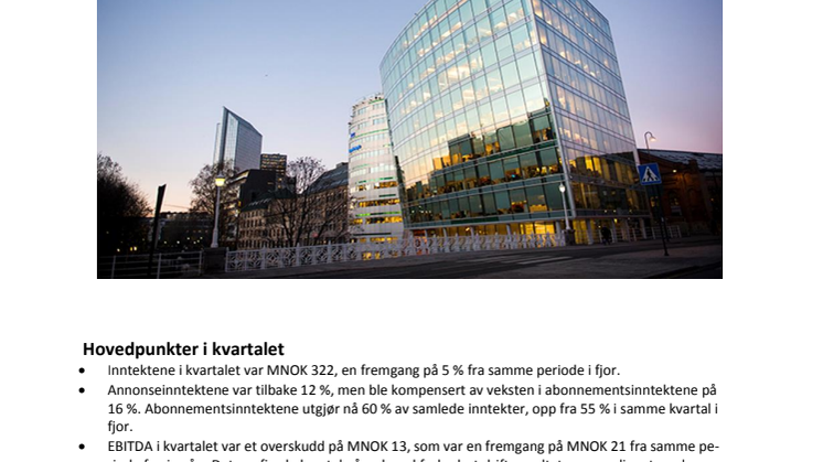 NHST Media Group - Kvartalsrapport 1. kvartal 2017