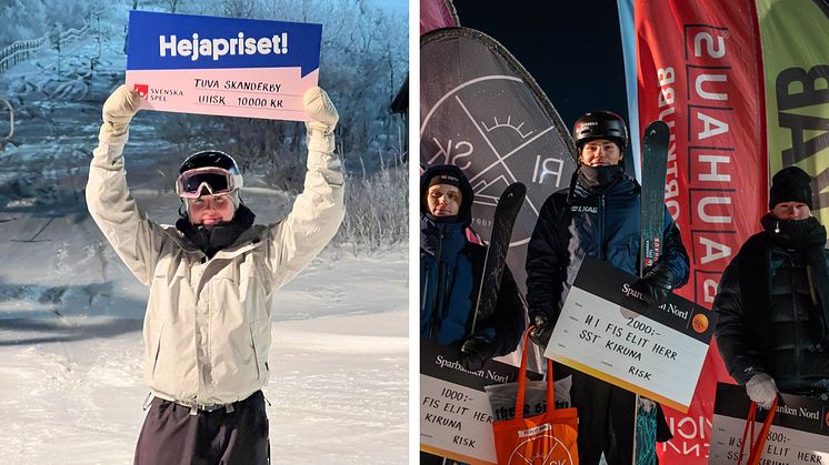Tuva Skanderby vinnare i damklassen och pallen i herrklassen. Foto: Jesper Norén/Jörgen Medman.