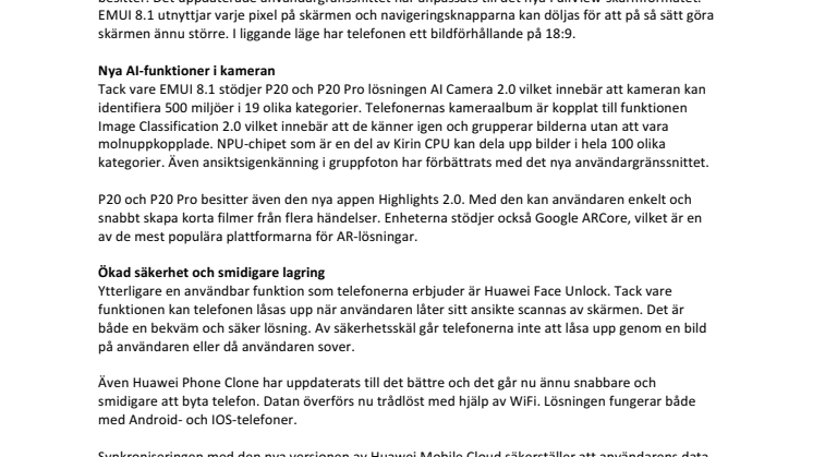 Huawei presenterar det nya användargränssnittet EMUI 8.1
