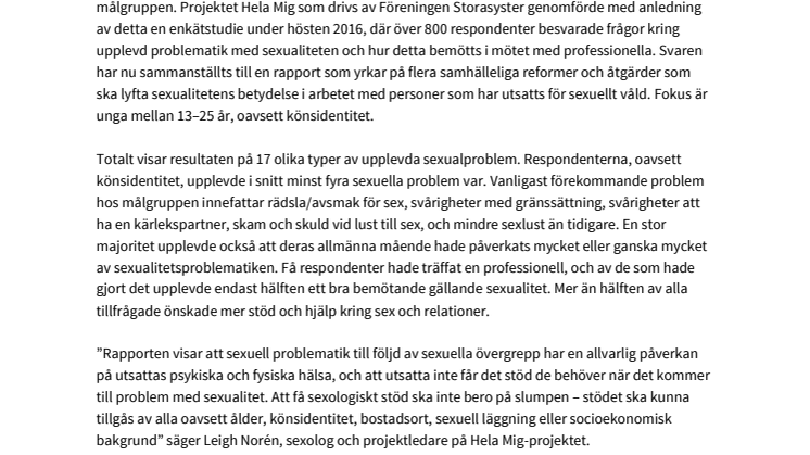 Brister i bemötandet kring sex hos unga som utsatts för sexuella övergrepp 