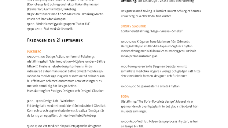 Påminnelse!  Presskonferens - Design i Glasriket