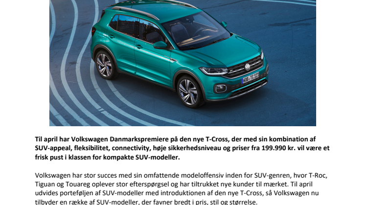 Volkswagens nye T-Cross er klar med danske priser