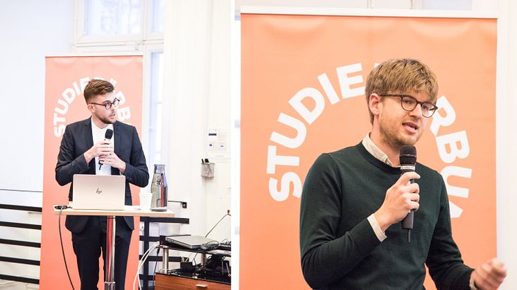 Till vänster: Kalle Dramstad, politisk sekreterare på NBVs Brysselkontor. Till höger: Vidar Aronsson, förbundsordförande för NBV.
