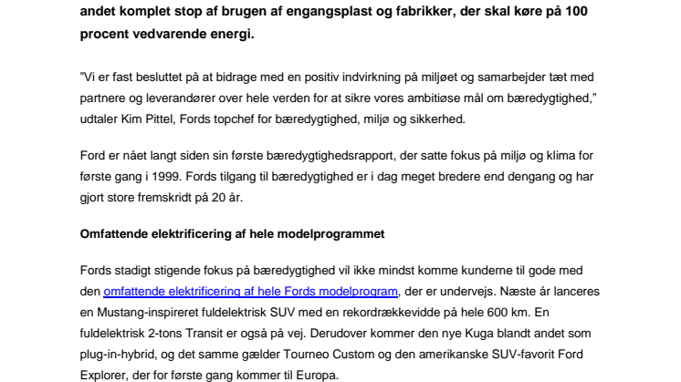 Ford vil skære engangsplast helt fra og drive fabrikker på vedvarende energi
