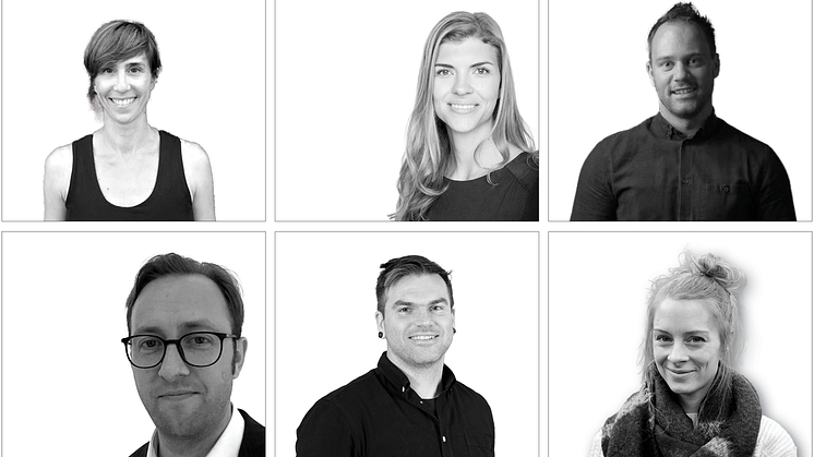 Juryen 2021: øverst (v. mot h.): Laura Bernadet, Mari Gaasemyr Høvik og Morten A. Pedersen, nederst (v. mot h.): Hans Øien, Joar Tjetland og Helga Iselin Wåseth