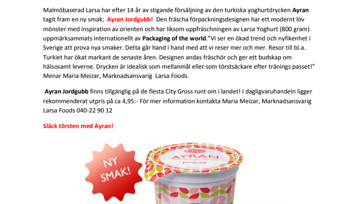 Mångfalden utvecklar handel - Nu finns Ayran med smak av jordgubb!