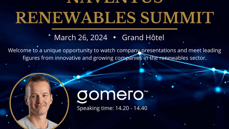 Gomero presenterar på Naventus Renewables Summit den 26 mars 2024