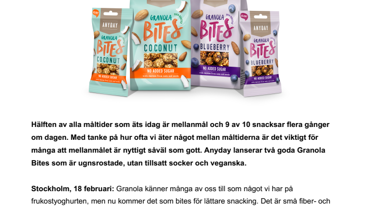 Goda och nyttiga snacks ”on the go” - Granola Bites