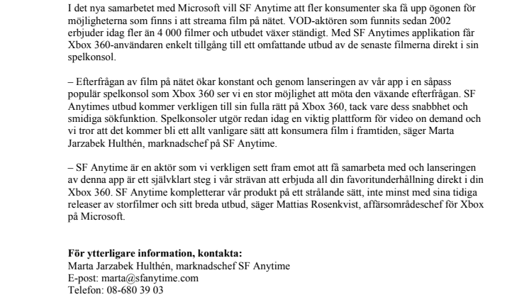 SF Anytime kommer till Xbox 360 