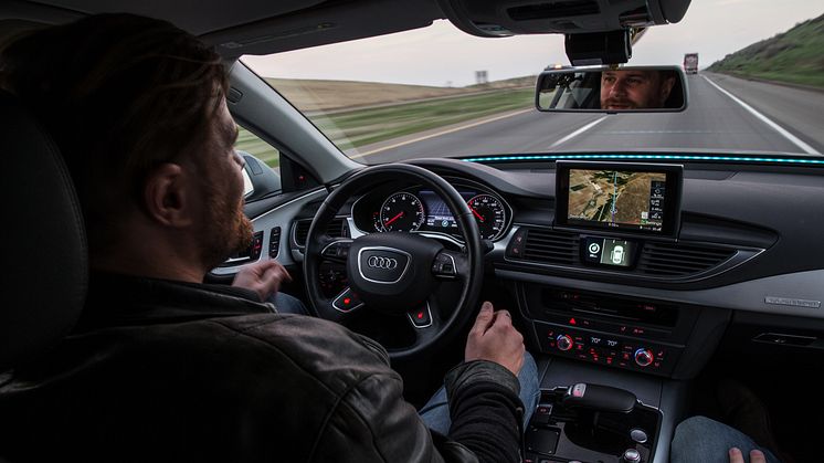 Førerløs Audi A7 fra cockpittet - på vej til Las Vegas og CES 2015
