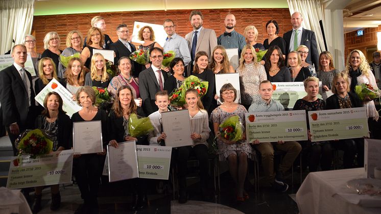 Pristagarna i Bildningsgalan i Borås 2015. Foto: Elisabeth Eliason
