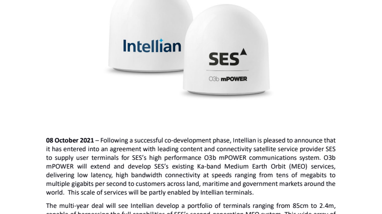 8th October 2021 - Intellian - SES partnership Press Release.pdf