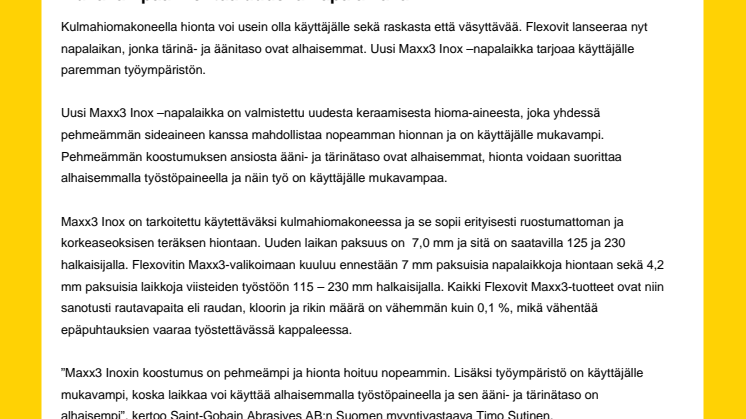Mukavampaa hiontaa uudella napalaikalla