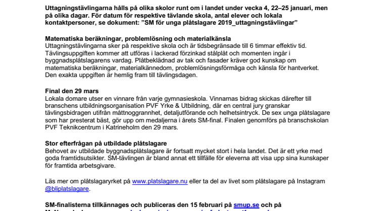 140 plåtslagarelever kämpar om en finalplats i ”SM för unga plåtslagare 2019”