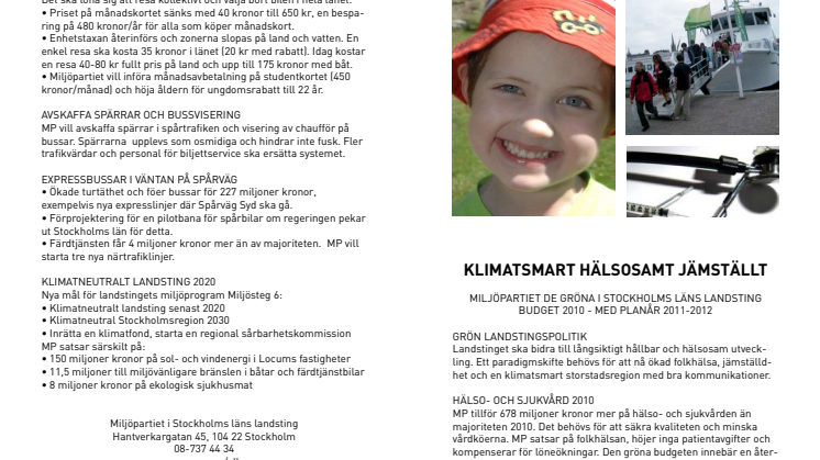 Grön landstingsbudget 2010 en översikt
