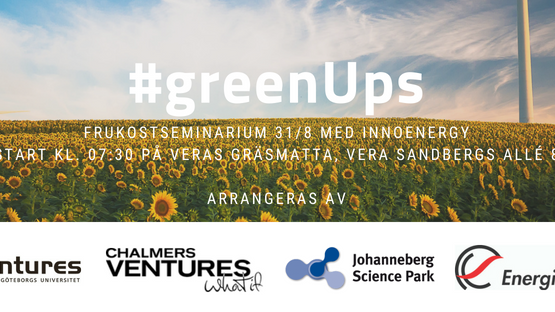 Inbjudan till #greenUps första höstmöte 31/8 tillsammans InnoEnergy