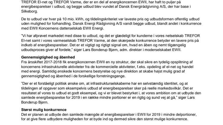 Ekstern virksomhed vinder to TREFOR udbud på energibesparelser