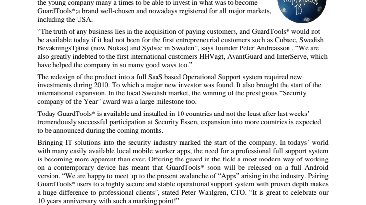 GuardTools® 10 Years – 10 Countries