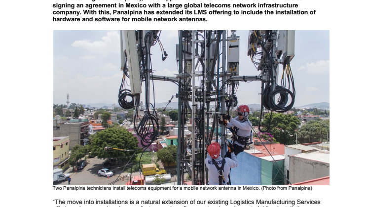 Panalpina adds new installations service, creating one-stop-shop for telecoms industry