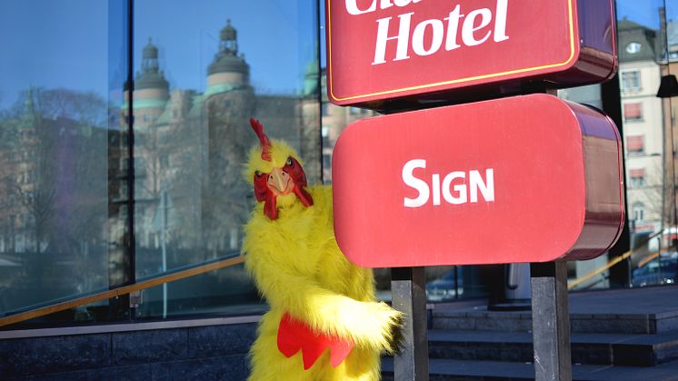 Clarion Hotel Sign är redo för årets äggjakt i Stockholm City på skärtorsdagen. 