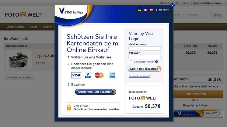 Neben Deutschland führen sieben weitere Märkte in Europa V.me by Visa ein