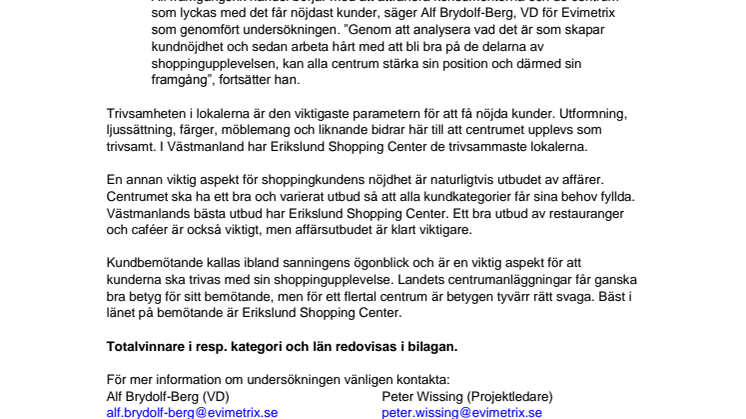 Vad tycker shoppingkunderna i Västmanlands län