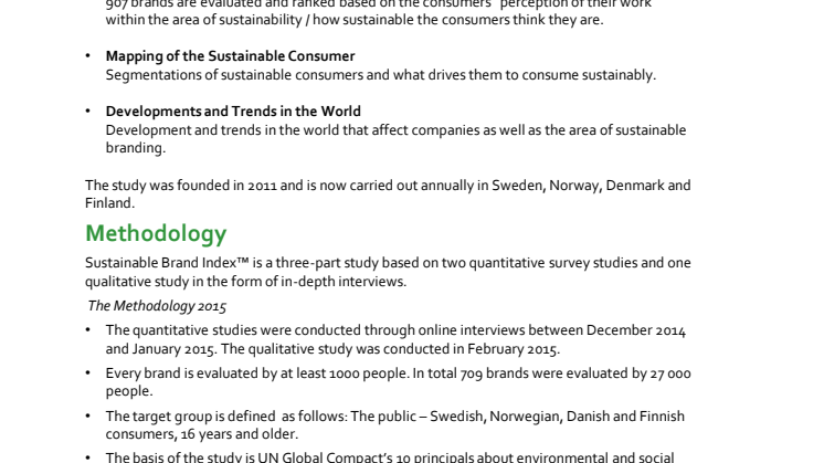 About Sustainable Brand Index 2015