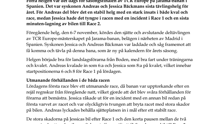 Blandad säsongsavslutning för Bäckmans