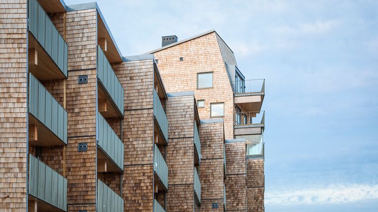 Trummens strand fasader och balkonger