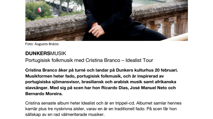​Portugisisk folkmusik med Cristina Branco – Idealist Tour
