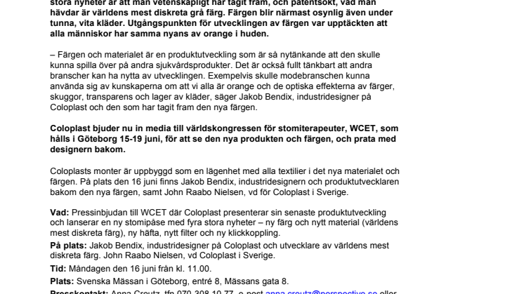 Pressinbjudan: Världens mest diskreta färg – alla människor är orange