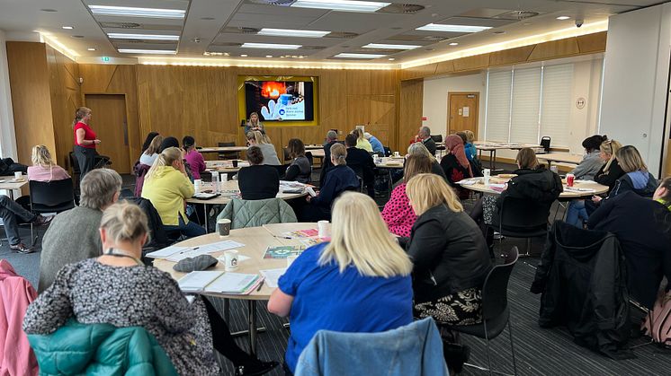 Community networking during Speakers Corner at a recent ng homes Community Networking Breakfast in Possilpark