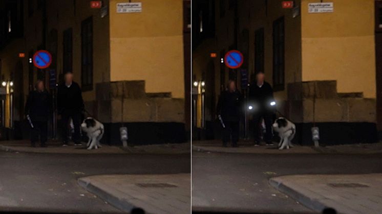 Enligt Synbesiktningen 2021 vill närmare 6 miljoner bilförare se ett lagkrav på reflex för fotgängare i mörker. Foto: PMAGI
